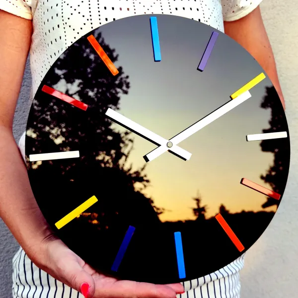 ModernClock Nástenné hodiny Colorfull 32 cm čierne/farebné