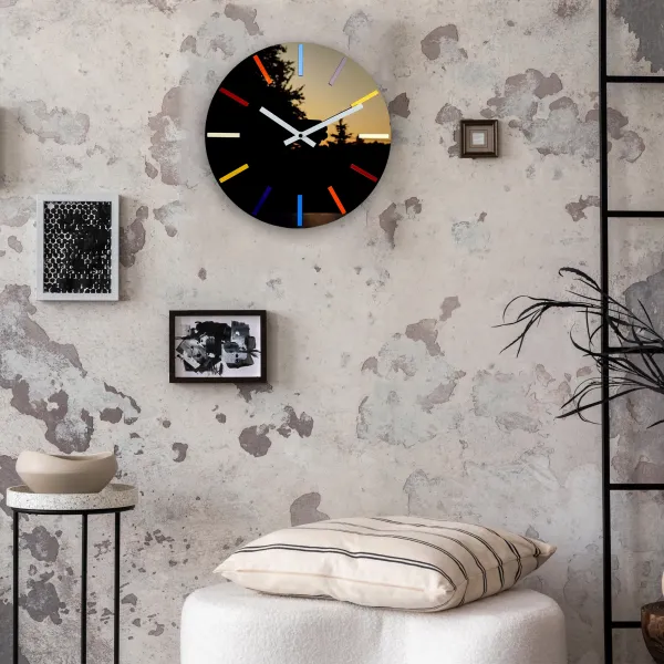 ModernClock Nástenné hodiny Colorfull 32 cm čierne/farebné