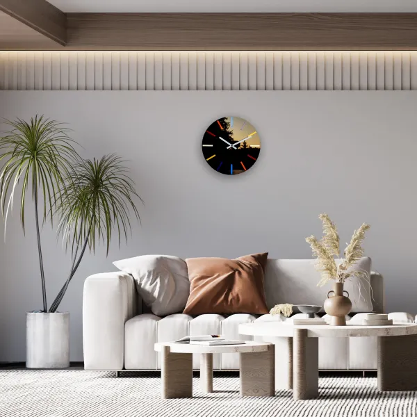 ModernClock Nástenné hodiny Colorfull 32 cm čierne/farebné