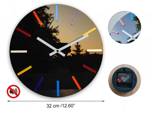 ModernClock Nástenné hodiny Colorfull 32 cm čierne/farebné