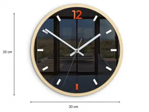 ModernClock Nástenné hodiny Grafit 30 cm oranžové/čierne