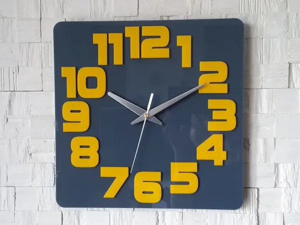 ModernClock Nástenné hodiny Logic 30 cm šedé/žlté