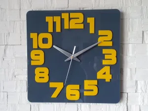 ModernClock Nástenné hodiny Logic 30 cm šedé/žlté