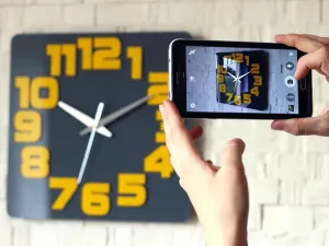 ModernClock Nástenné hodiny Logic 30 cm šedé/žlté