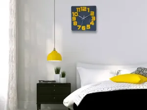 ModernClock Nástenné hodiny Logic 30 cm šedé/žlté