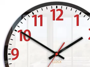 ModernClock Nástenné hodiny Louis 30 cm biele/červené