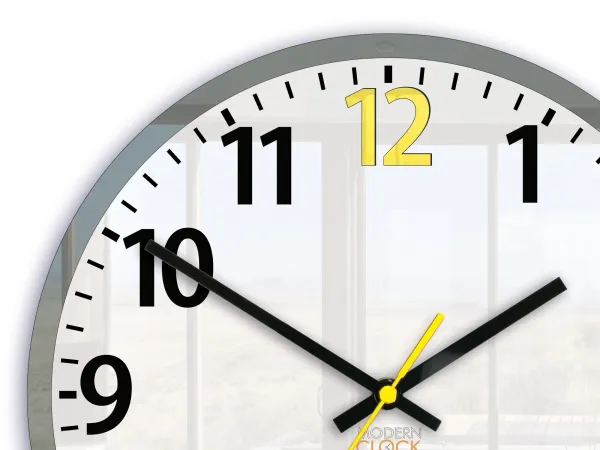 ModernClock Nástenné hodiny Louis 30 cm biele/žlté