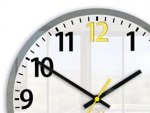 ModernClock Nástenné hodiny Louis 30 cm biele/žlté