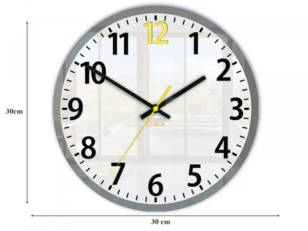 ModernClock Nástenné hodiny Louis 30 cm biele/žlté