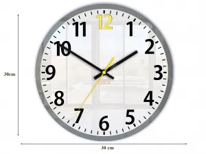 ModernClock Nástenné hodiny Louis 30 cm biele/žlté