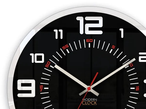 ModernClock Nástenné hodiny Orion 30 cm čierne/biele