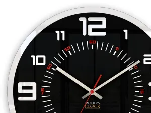 ModernClock Nástenné hodiny Orion 30 cm čierne/biele