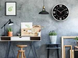 ModernClock Nástenné hodiny Orion 30 cm čierne/biele