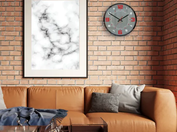 ModernClock Nástenné hodiny Orion 30 cm červené/šedé