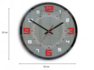 ModernClock Nástenné hodiny Orion 30 cm červené/šedé