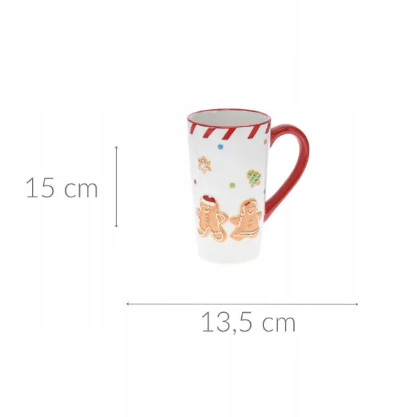 Mondex Keramický hrnček Lissa 15 cm biely/červený