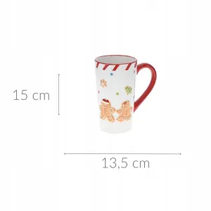 Mondex Keramický hrnček Lissa 15 cm biely/červený