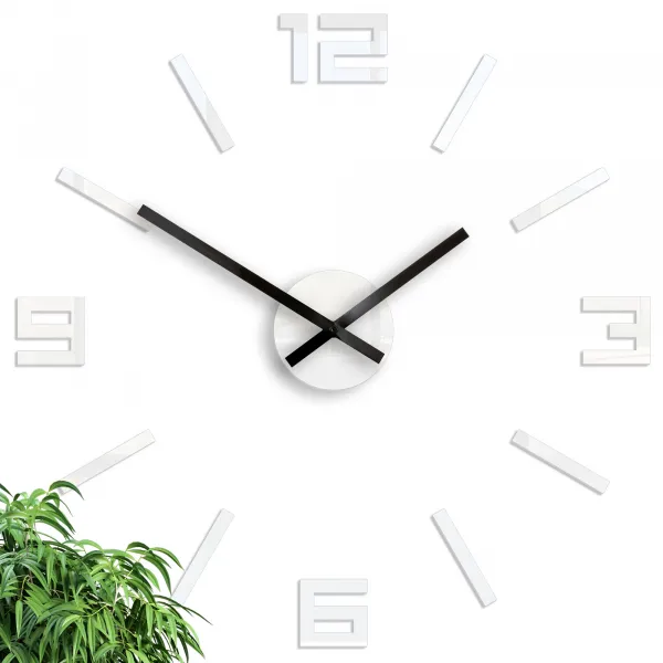 ModernClock Nástenné samolepiace hodiny arabské 50 cm biele