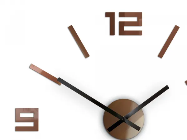 ModernClock Nástenné samolepiace hodiny Arabské 50 cm medené