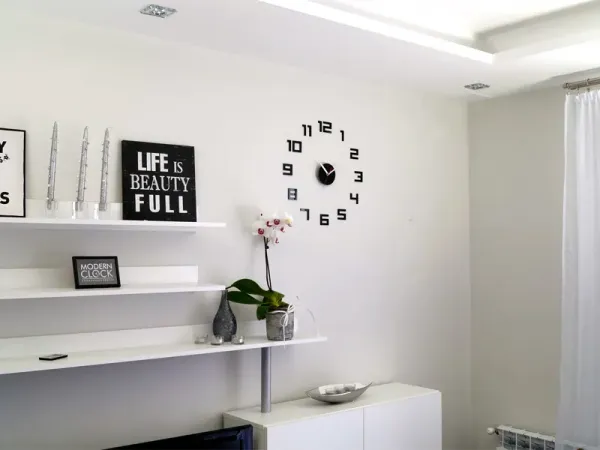 ModernClock Nástenné samolepiace hodiny digitálne 50 cm čierne
