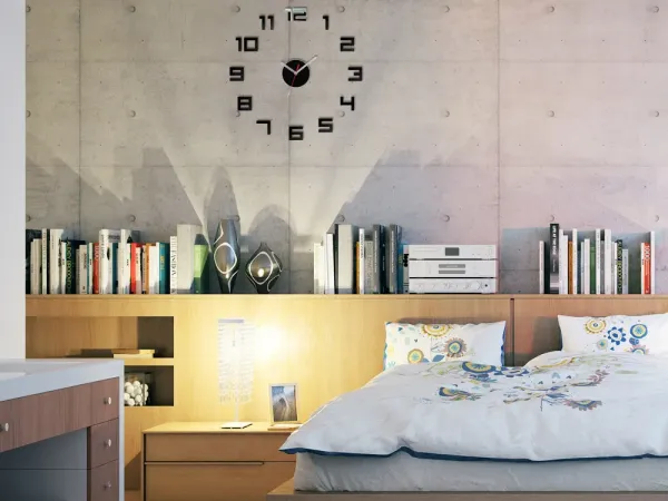 ModernClock Nástenné samolepiace hodiny digitálne 50 cm čierne