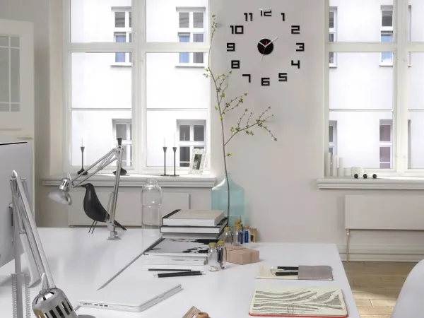 ModernClock Nástenné samolepiace hodiny digitálne 50 cm čierne