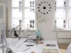 ModernClock Nástenné samolepiace hodiny digitálne 50 cm čierne