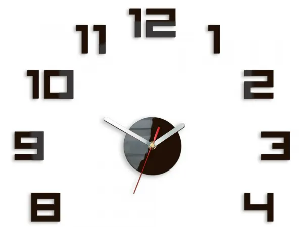 ModernClock Nástěnné samolepící hodiny Digit 50 cm wenge