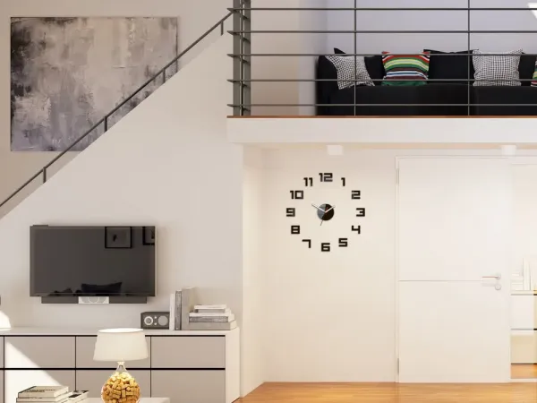 ModernClock Nástěnné samolepící hodiny Digit 50 cm wenge
