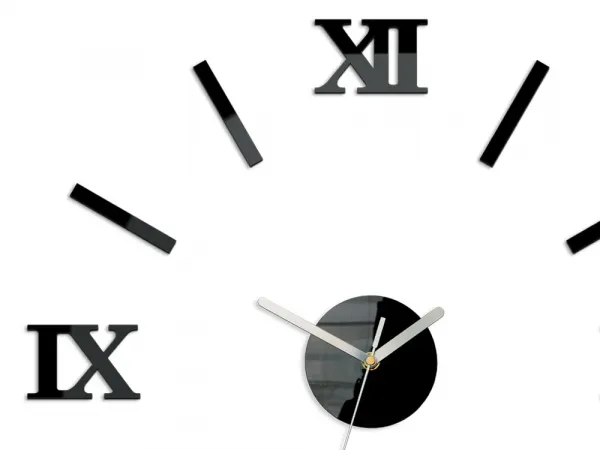ModernClock Nástenné samolepiace hodiny Číslo 49 cm čierne
