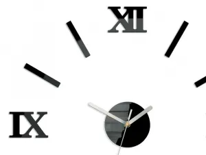 ModernClock Nástenné samolepiace hodiny Číslo 49 cm čierne