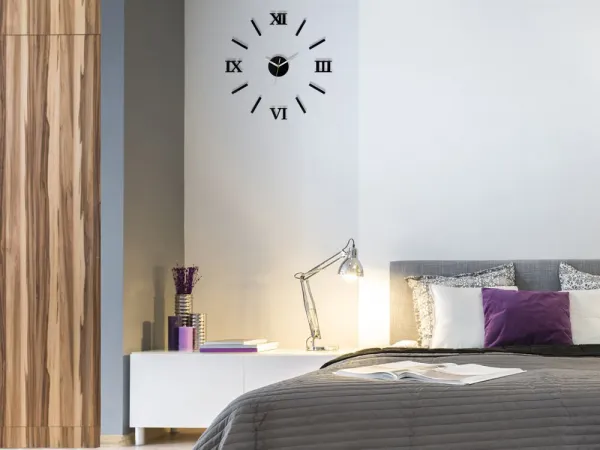 ModernClock Nástenné samolepiace hodiny Číslo 49 cm čierne