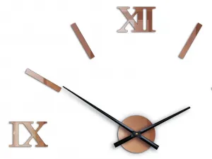 ModernClock Nástenné samolepiace číselné hodiny 75 cm medené