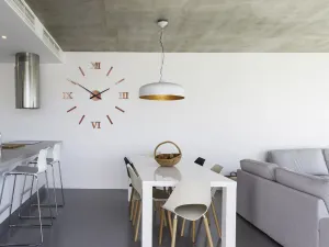 ModernClock Nástenné samolepiace číselné hodiny 75 cm medené