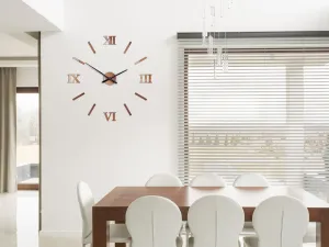 ModernClock Nástenné samolepiace číselné hodiny 75 cm medené