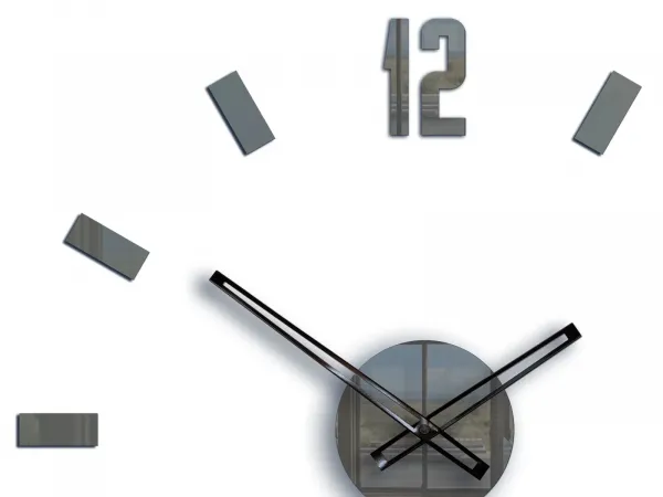 ModernClock Nástenné samolepiace hodiny Point 50 cm sivé