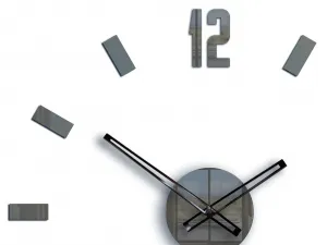 ModernClock Nástenné samolepiace hodiny Point 50 cm sivé