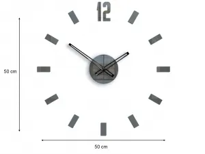 ModernClock Nástenné samolepiace hodiny Point 50 cm sivé
