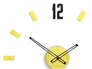 ModernClock Nástenné samolepiace hodiny Point 50 cm žlté