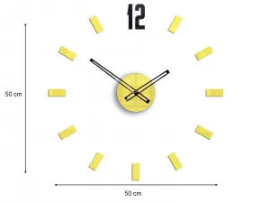 ModernClock Nástenné samolepiace hodiny Point 50 cm žlté