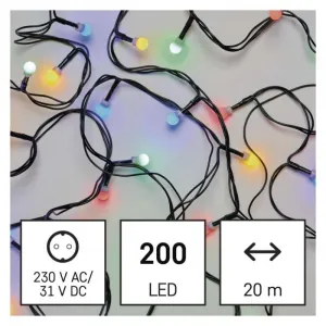 EMOS Vánoční LED světelný řetěz s časovačem Esme 2000 cm vícebarevný