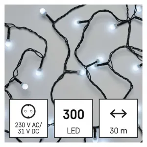 EMOS Vánoční LED světelný řetěz s časovačem Esme 3000 cm studený bílý