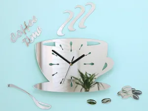 ModernClock Nástenné hodiny Káva 33 cm zrkadlové
