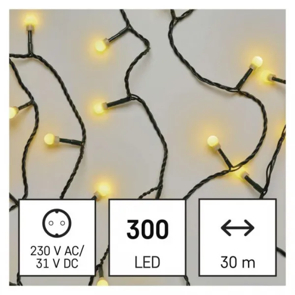 EMOS Vánoční LED světelný řetěz s časovačem Esme 3000 cm teplý bílý