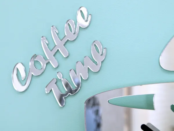 ModernClock Nástenné hodiny Káva 33 cm zrkadlové