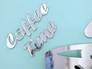ModernClock Nástenné hodiny Káva 33 cm zrkadlové