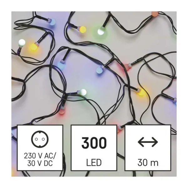 EMOS Vánoční LED světelný řetěz s časovačem Esme 3000 cm vícebarevný