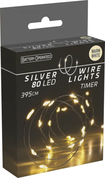 Mondex Svetelná LED reťaz Jared 90 cm teplá biela