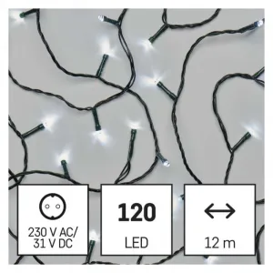 EMOS Vánoční LED světelný řetěz s časovačem Spirit 1200 cm studený bílý