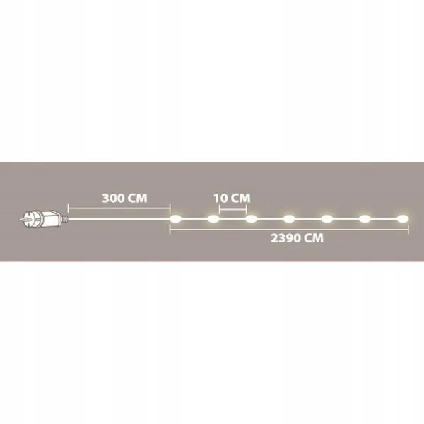 Mondex Svetelná LED reťaz s časovačom Colton 2390 cm studená biela